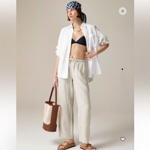 NWT J. Crew Soleil Light Flax Gray Linen Pants Sz XXS